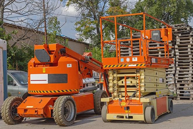 efficient forklift movement in a well-stocked warehouse in Agua Dulce